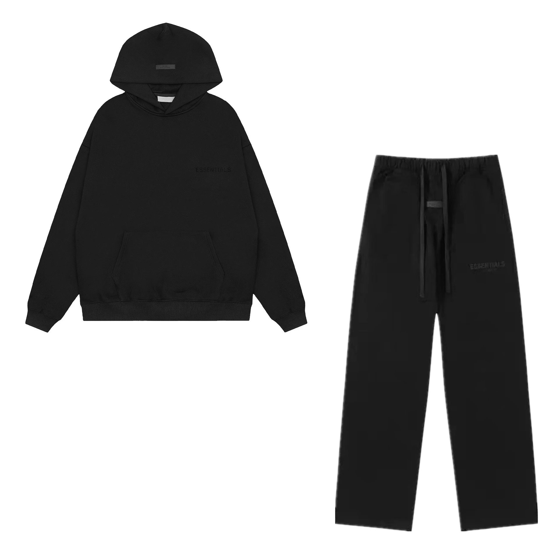Straight-leg suit in black