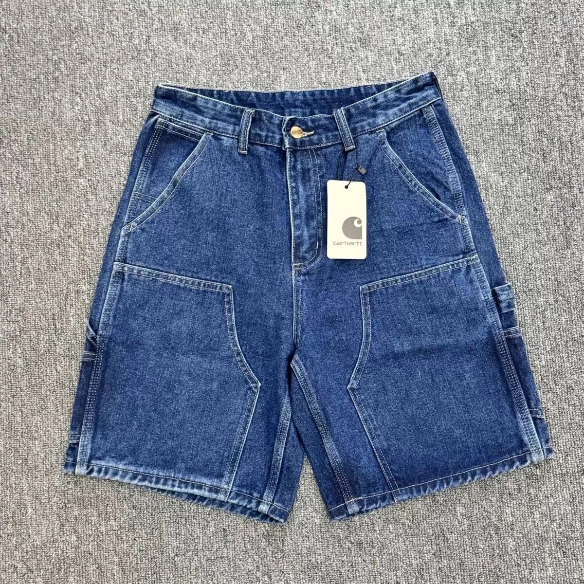 Water-Washed Utility Denim Shorts photo 8