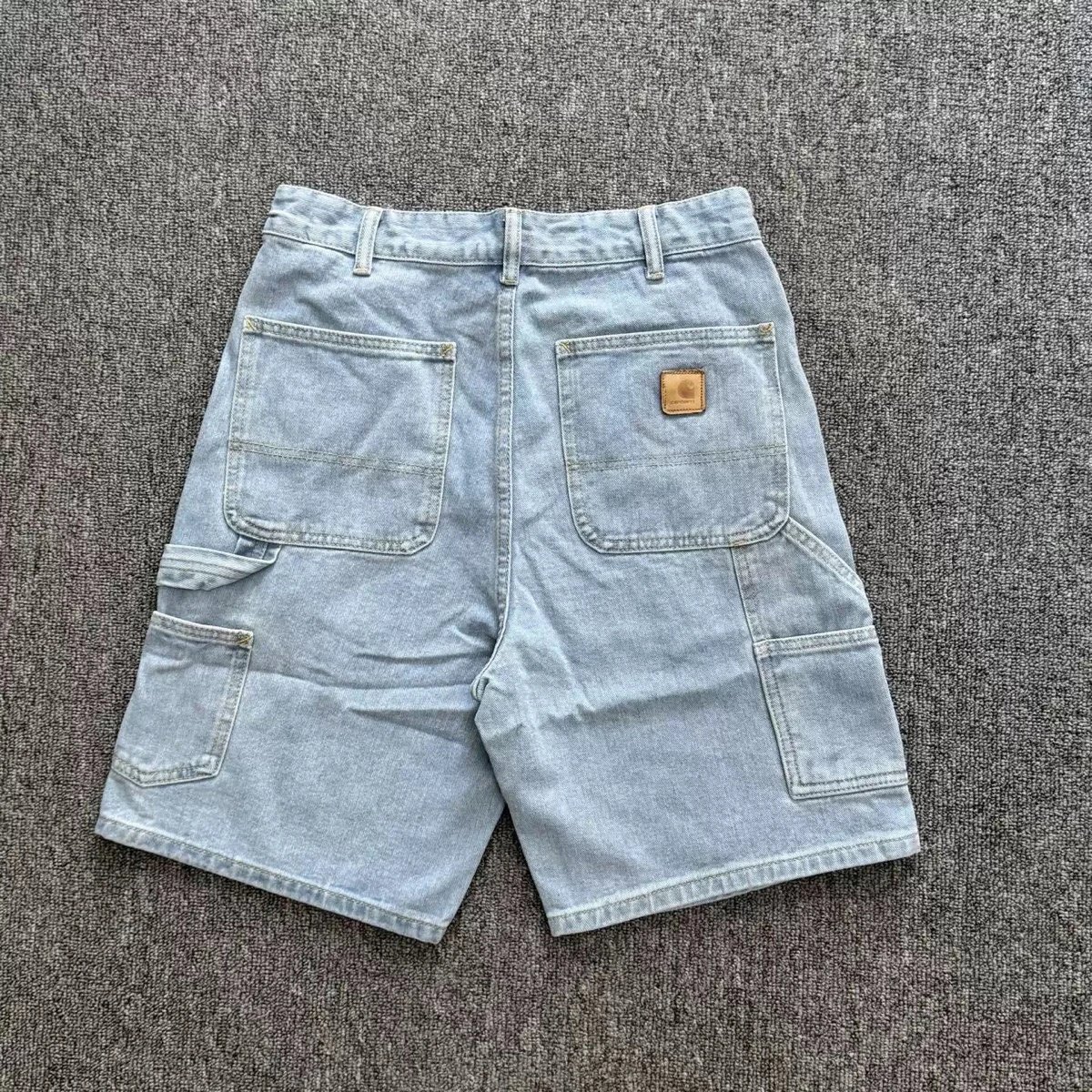 Water-Washed Utility Denim Shorts photo 6