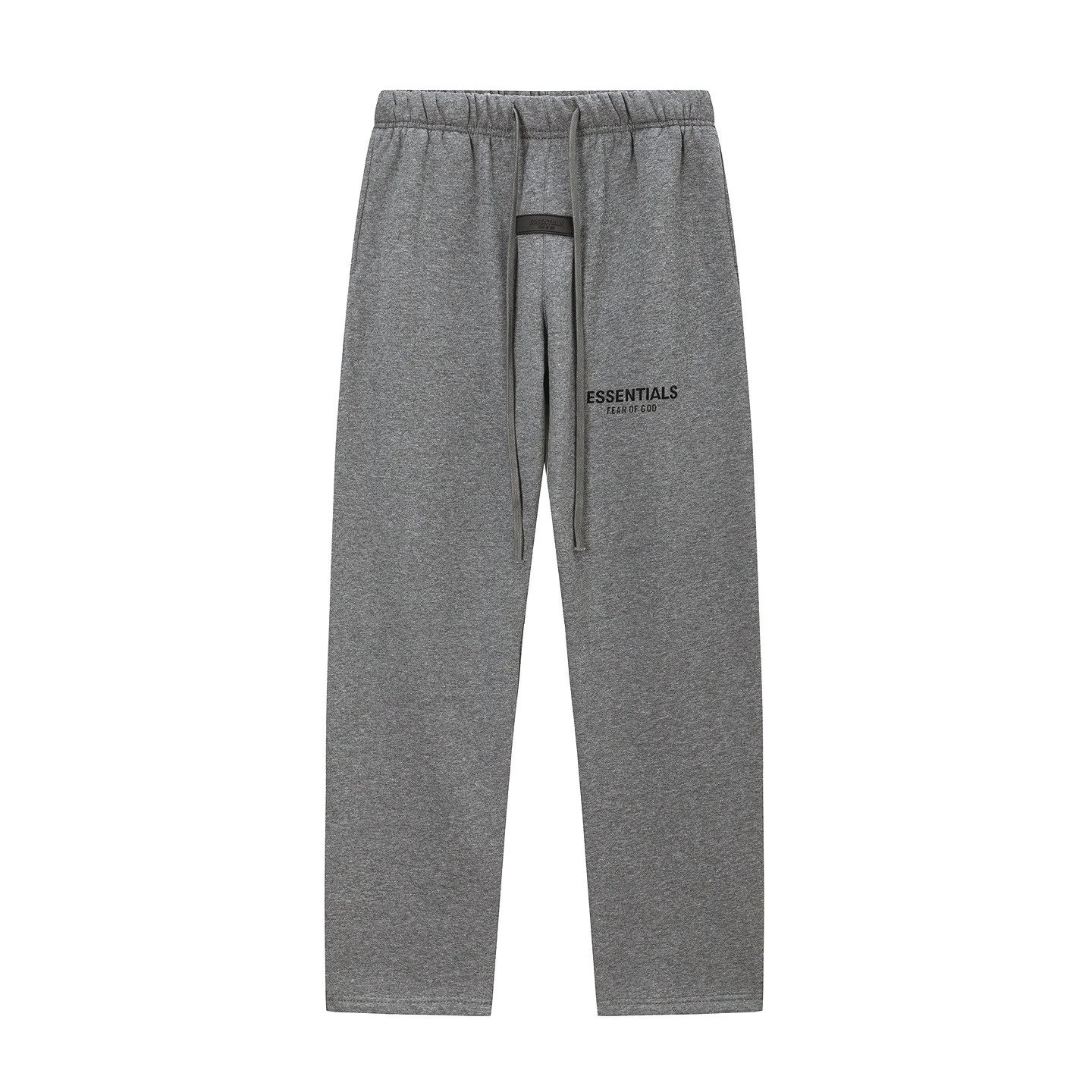Straight-leg pants in dark heather gray