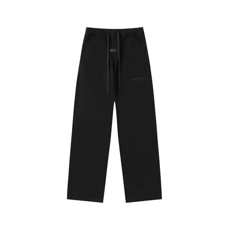 Black straight-leg pants