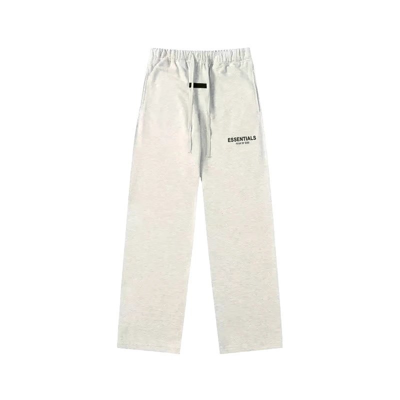 Oatmeal gray straight-leg pants
