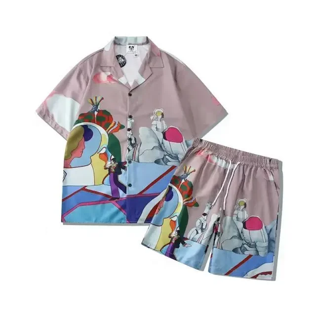 Unbranded Matching Sets Printed short-sleeve shirt and shorts set product detail image 9