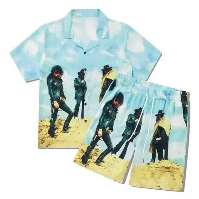 Unbranded Matching Sets Printed short-sleeve shirt and shorts set product detail image 13