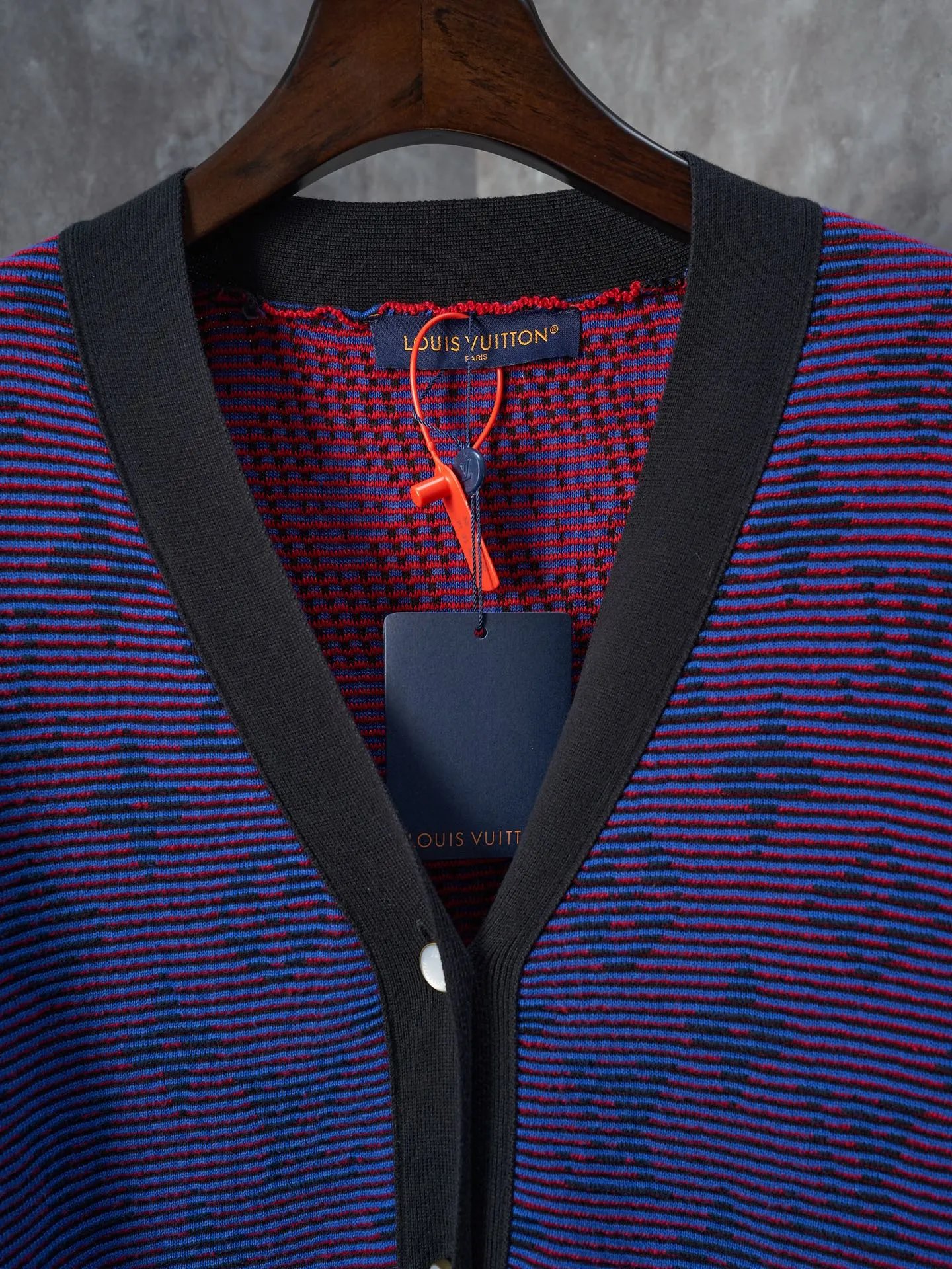 Purple Gradient Stripe Knit Cardigan photo 4