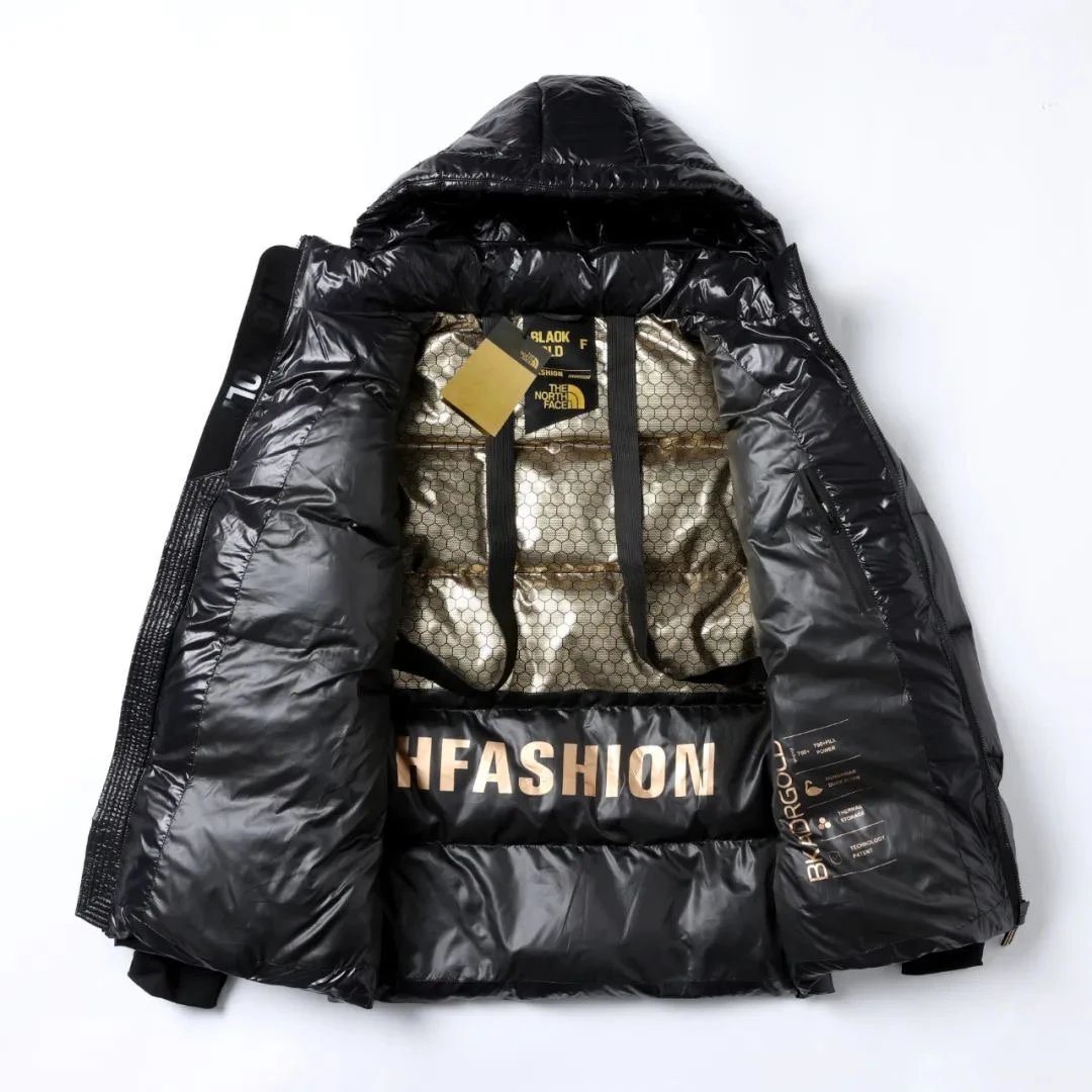Black Gold Hooded Down Jacket photo 4