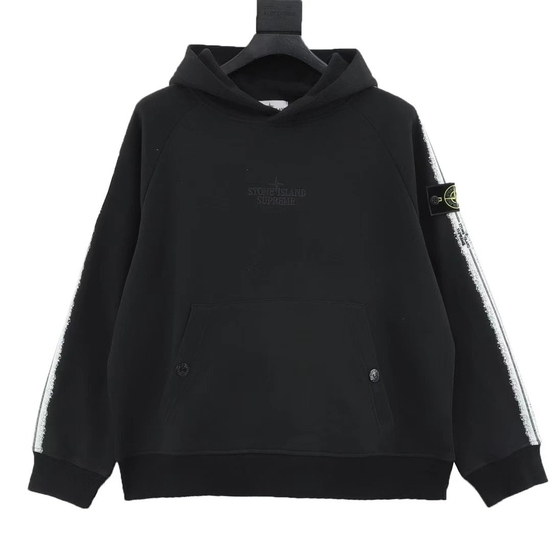Letter Fleece Hoodie with Details photo 3