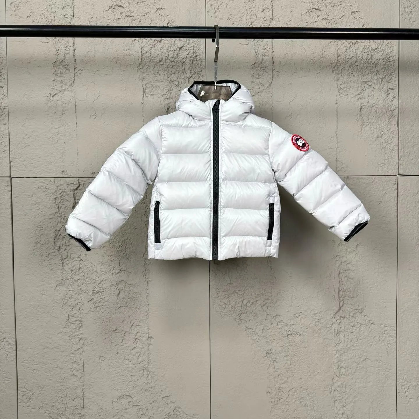 Kids Goose Down Hooded Puffer Jacket photo 3