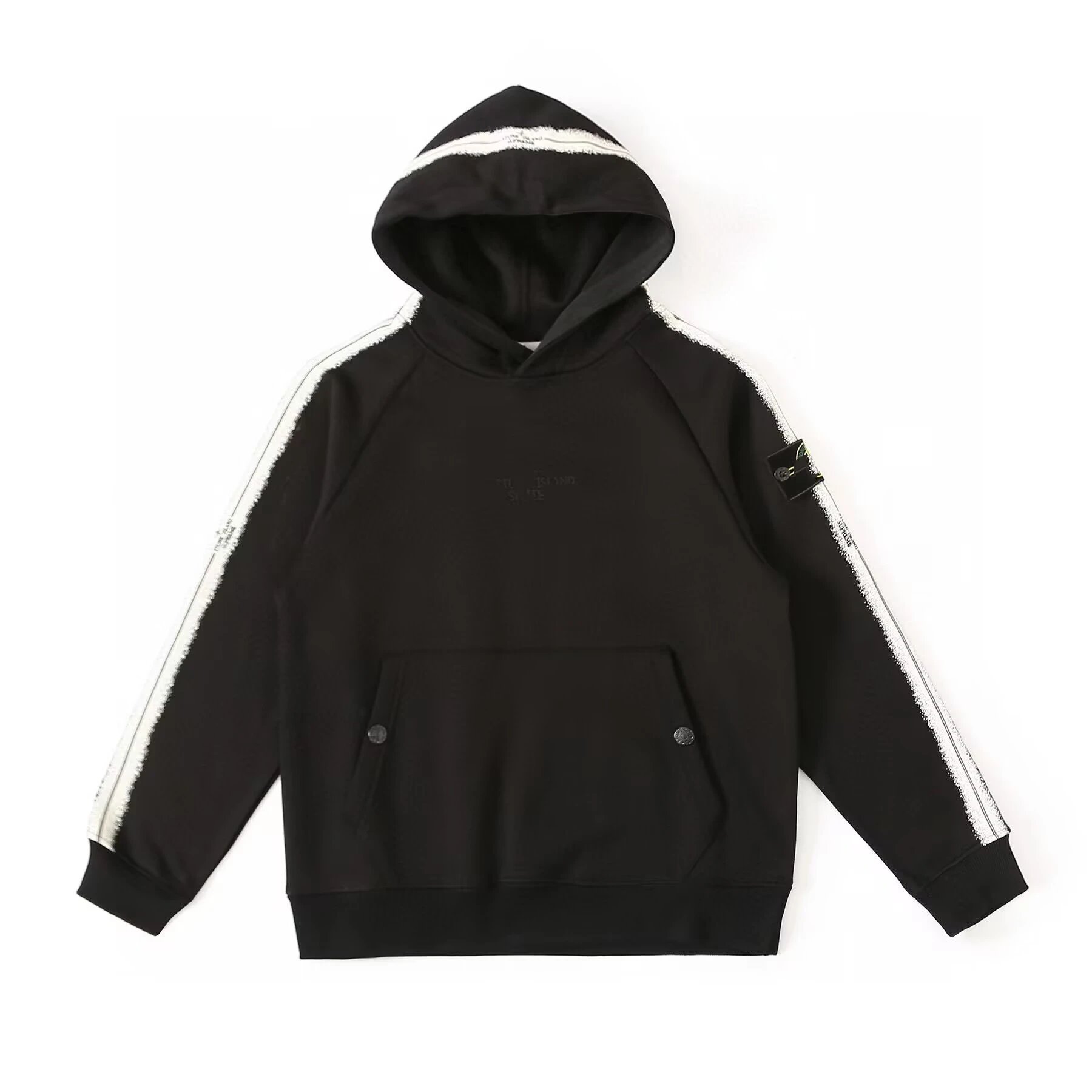Letter Fleece Hoodie with Details