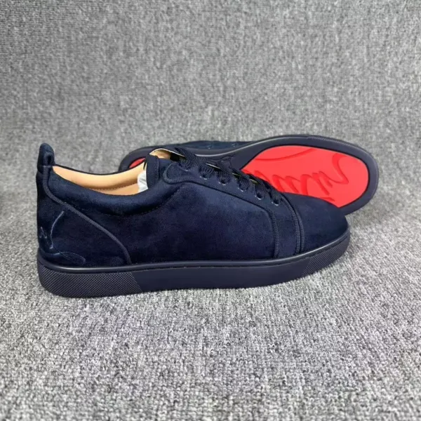 Christian Louboutin Louis Junior Suede Navy Blue Sneakers - 1