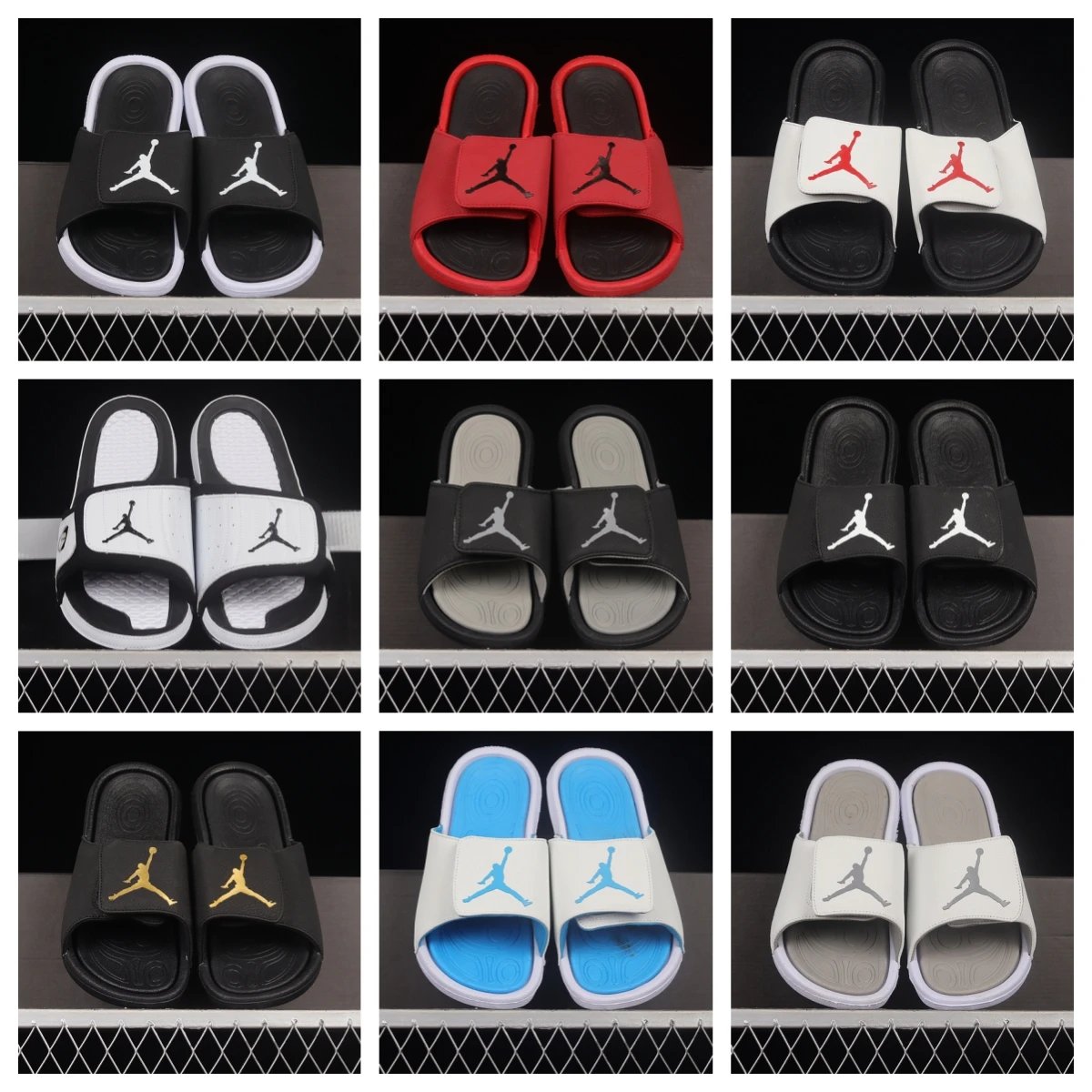 Air Jordan Hydro 7 Black Silver Slide Sandals - 3