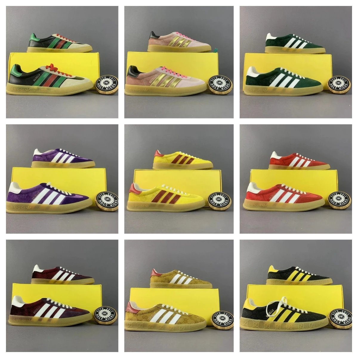 Gucci x Adidas Racer GG Canvas Sneakers Beige Green - 3