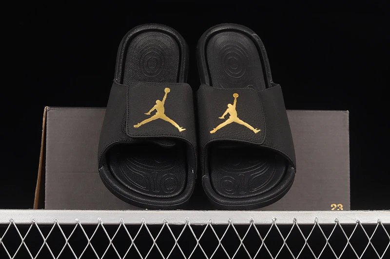 Air Jordan Hydro 7 Black Silver Slide Sandals - 4