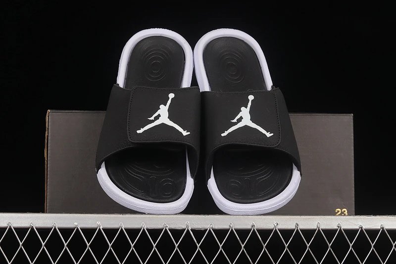Air Jordan Hydro 7 Black Silver Slide Sandals - 5