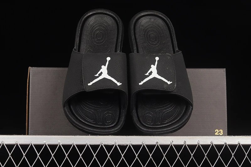 Air Jordan Hydro 7 Black Silver Slide Sandals - 10