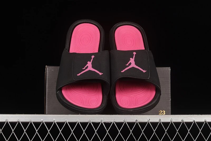 Air Jordan Hydro 7 Black Silver Slide Sandals - 12