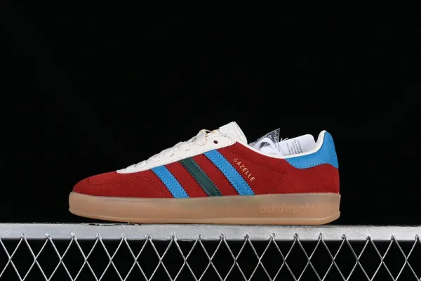 Adidas Gazelle Beige Navy Burgundy Sneakers - 15