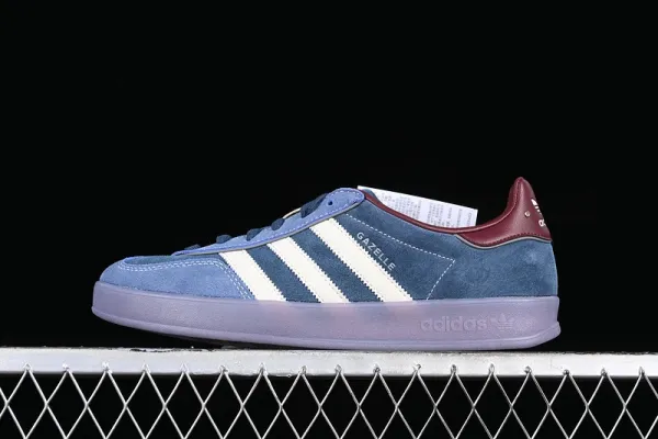 Adidas Gazelle Beige Navy Burgundy Sneakers - 9