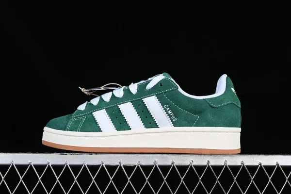 Adidas Campus White and Black Suede Sneakers - 7