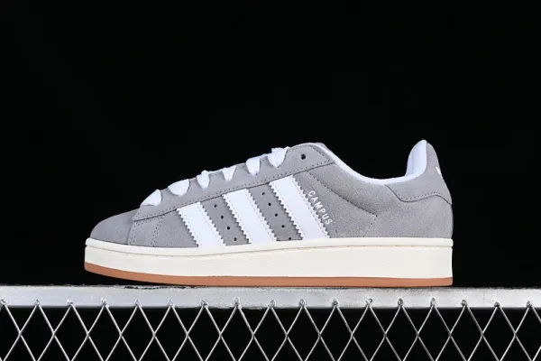 Adidas Campus White and Black Suede Sneakers - 5