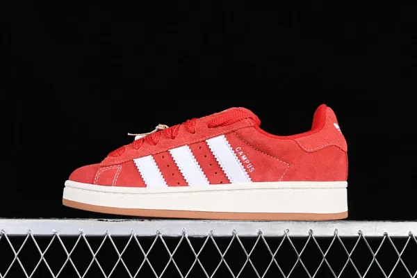Adidas Campus White and Black Suede Sneakers - 8