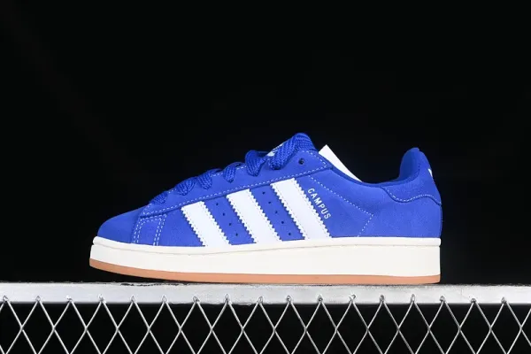 Adidas Campus White and Black Suede Sneakers - 6