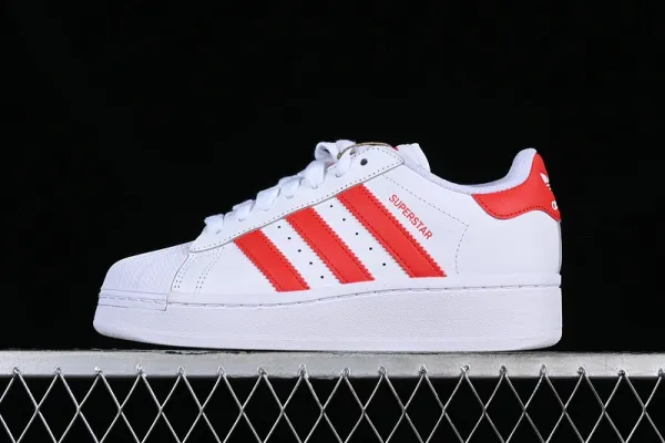 Adidas Superstar White and Red Sneakers - 1