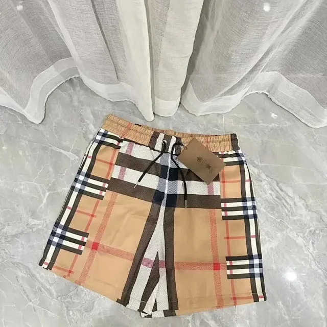 Burberry Shorts Elastic-Waist Drawstring with Check Side Stripes product detail image 13