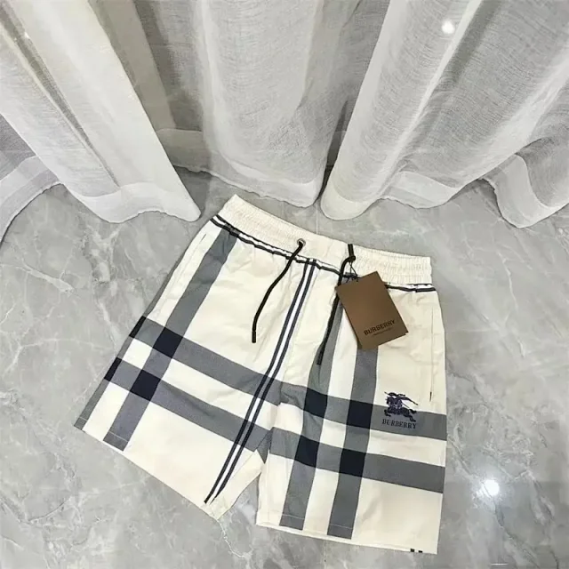 Burberry Shorts Elastic-Waist Drawstring with Check Side Stripes product detail image 15