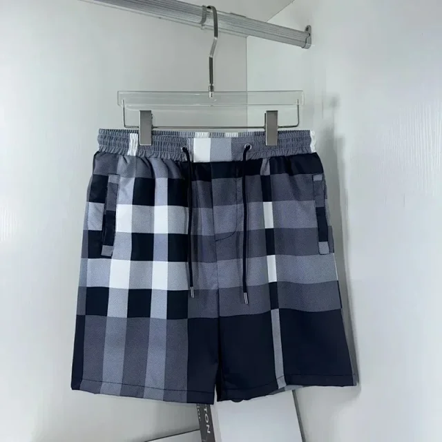 Burberry Shorts Elastic-Waist Drawstring with Check Side Stripes product detail image 14