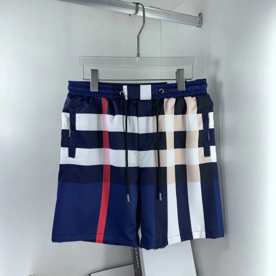 Burberry Swimwear Check-pattern drawstring swim shorts — 7