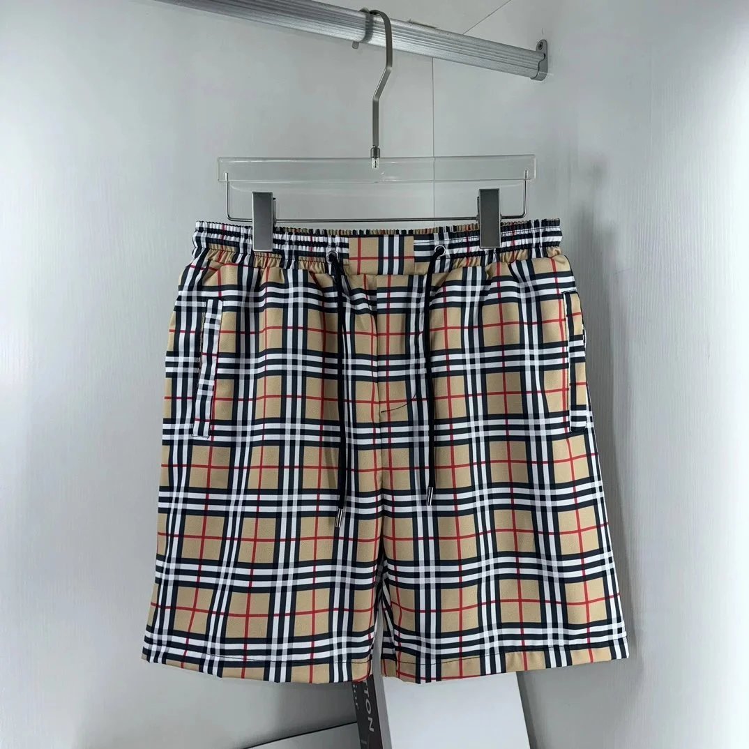 Burberry Swimwear Check-pattern drawstring swim shorts — 3