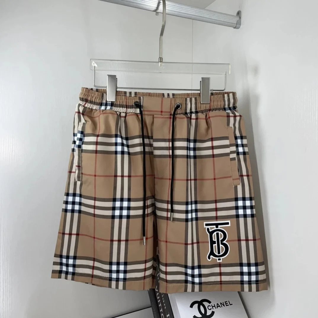 Burberry Swimwear Check-pattern drawstring swim shorts — 1
