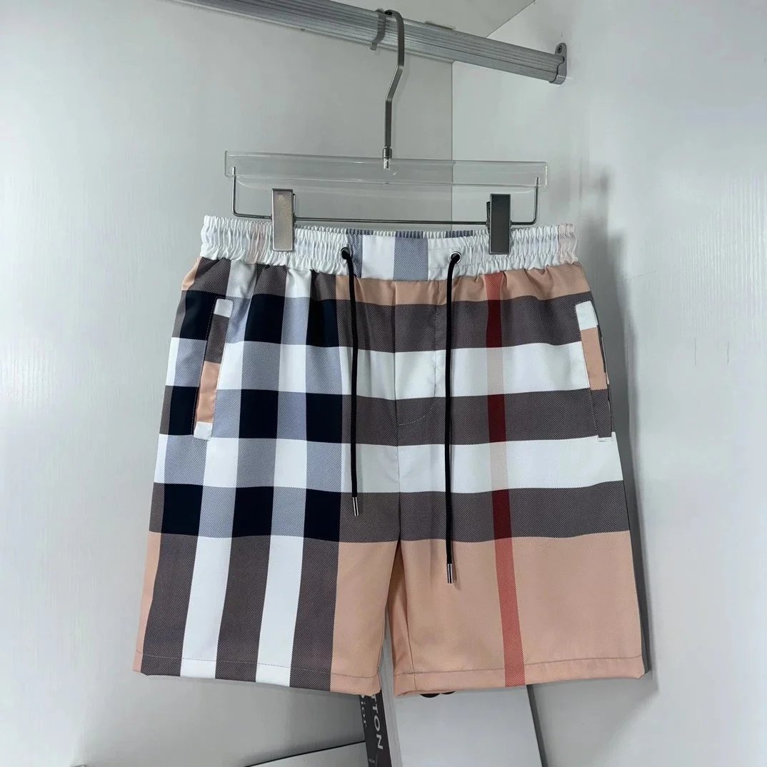 Burberry Swimwear Check-pattern drawstring swim shorts — 6