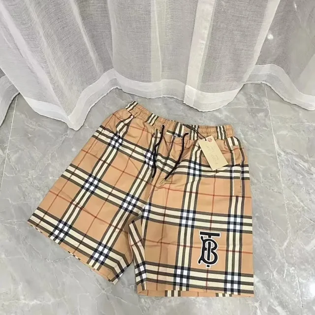 Burberry Swimwear Check-pattern drawstring swim shorts product detail image 5