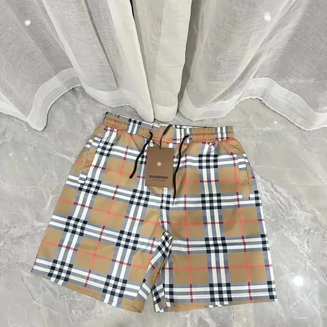 Burberry Swimwear Check-pattern drawstring swim shorts product detail image 13