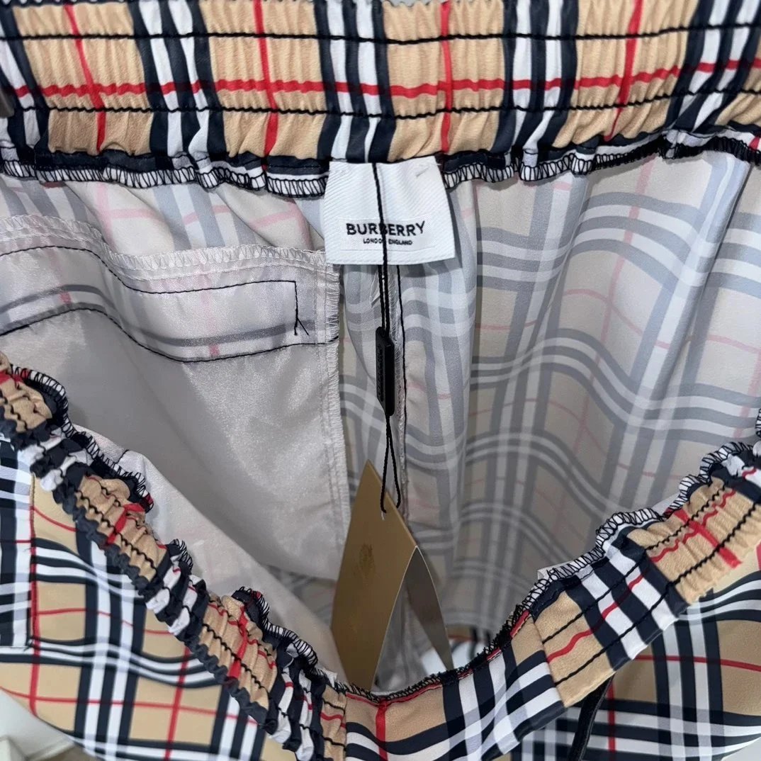 Burberry Swimwear Check-pattern drawstring swim shorts image 3