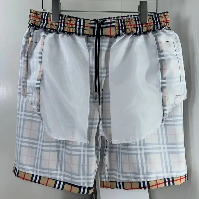 Burberry Swimwear Check-pattern drawstring swim shorts product detail image 2