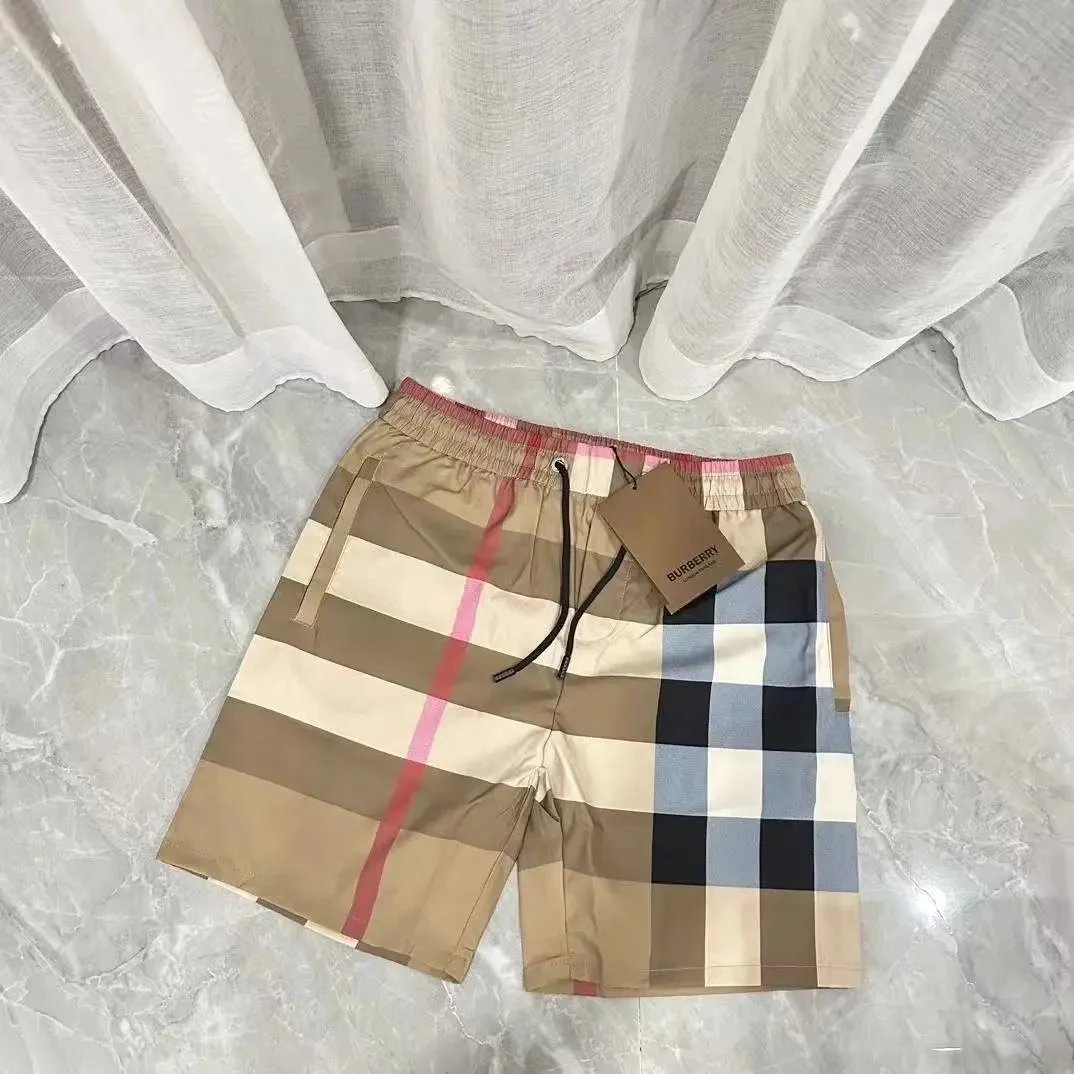 Burberry Swimwear Check-pattern drawstring swim shorts image 8