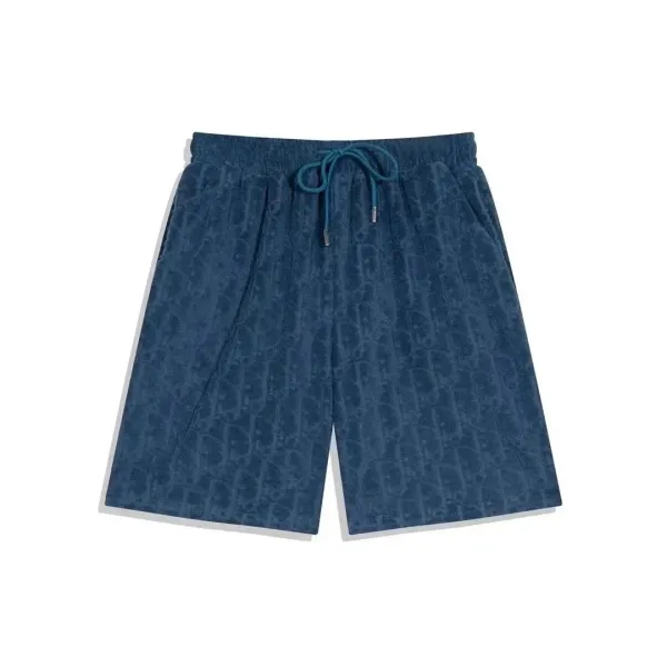 Dior Oblique Terry Shorts Navy Blue - 1