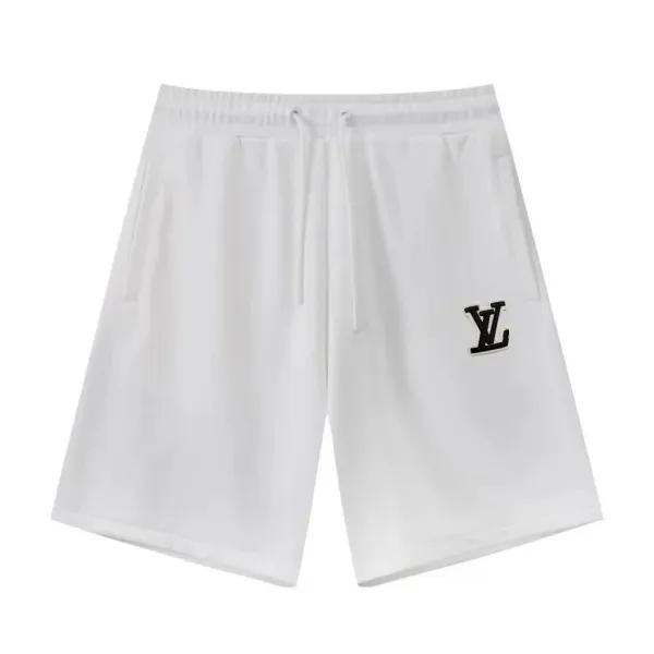 Louis Vuitton Monogram Logo Embroidered White Shorts - 1