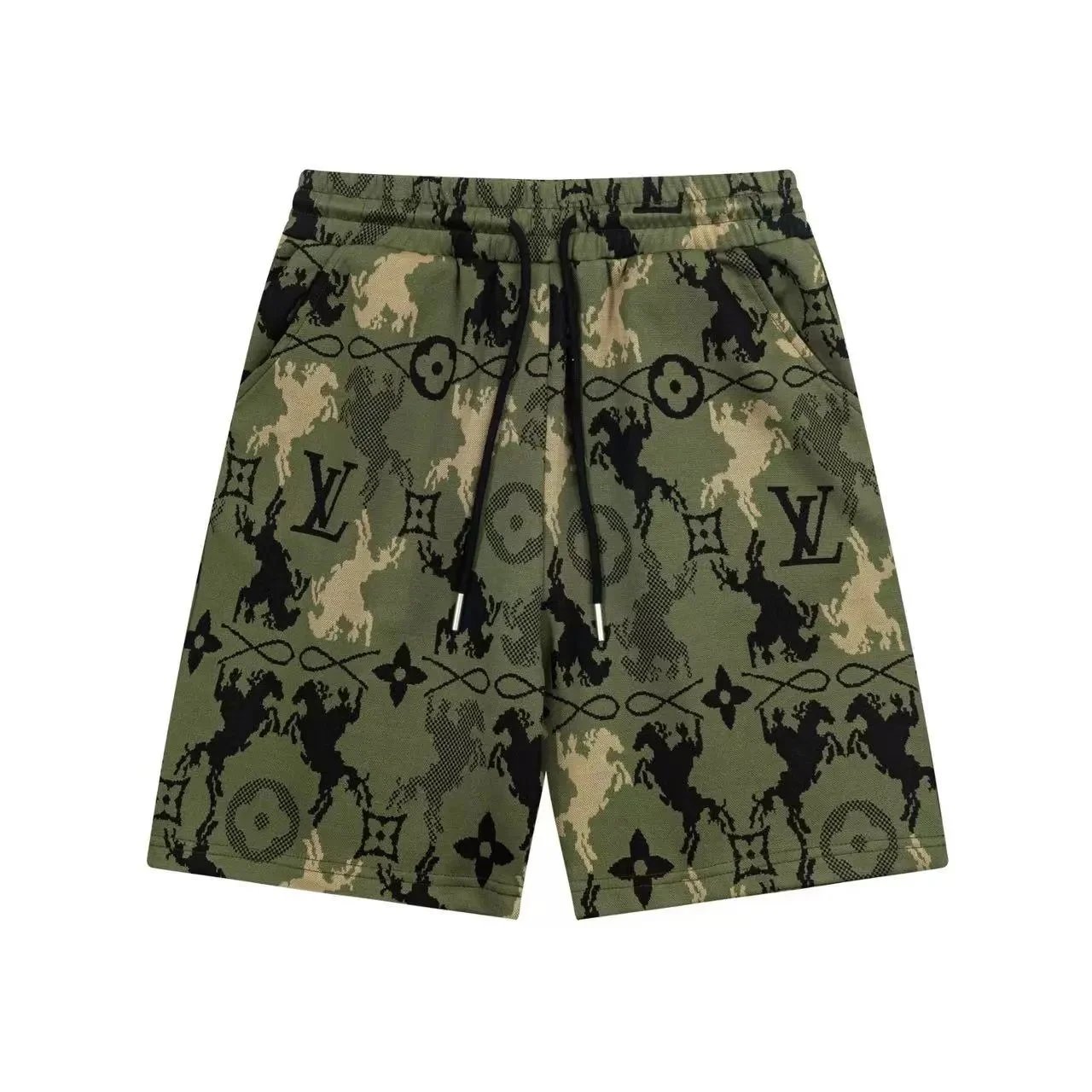 Louis Vuitton Monogram Horse Print Army Green Shorts