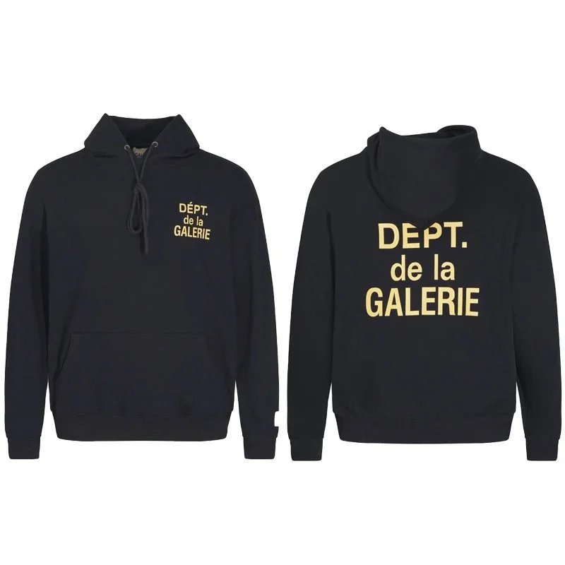 Dept. de la Galerie Dept. de la Galerie Black Hoodie with Gold Logo Black
