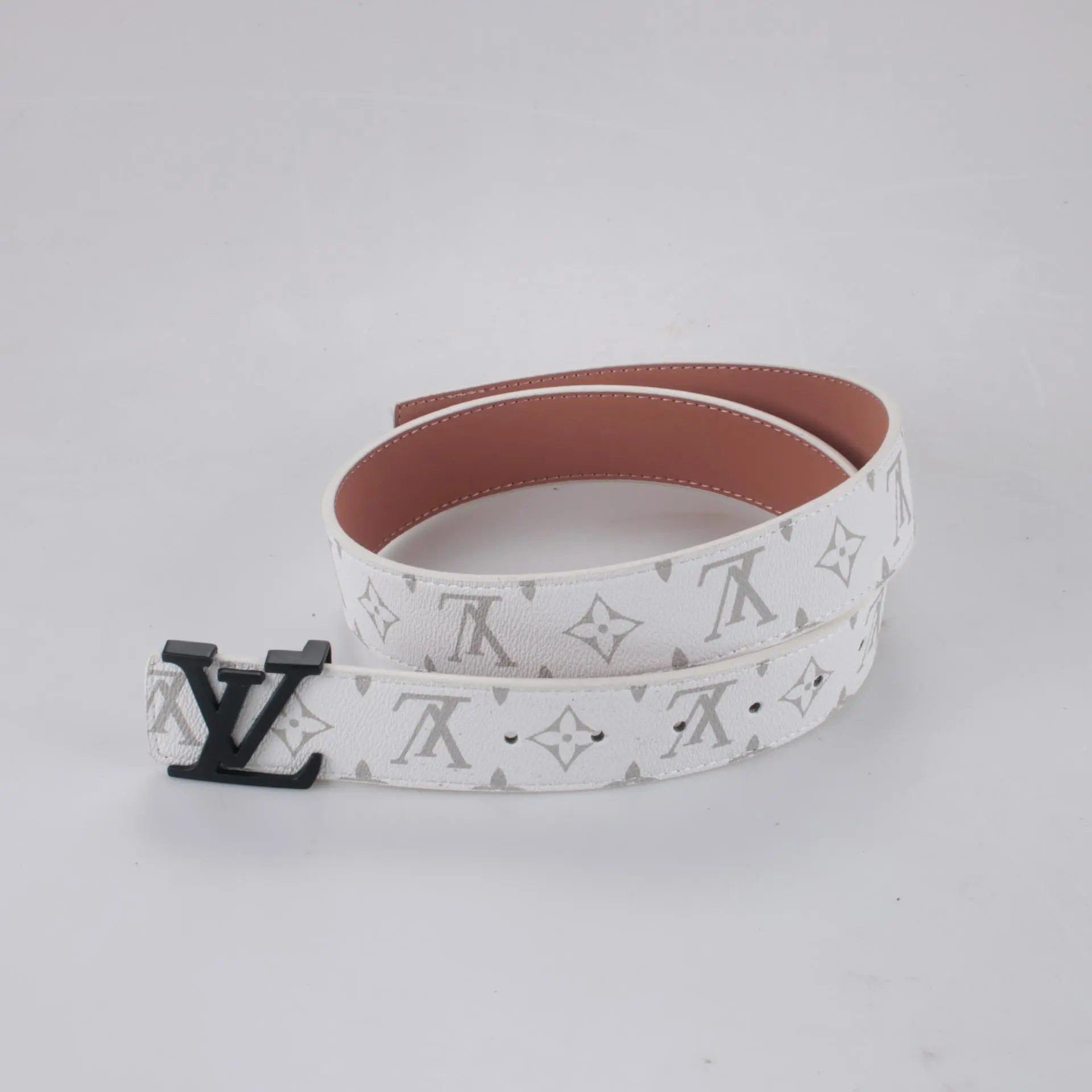 White Floral Black Buckle
