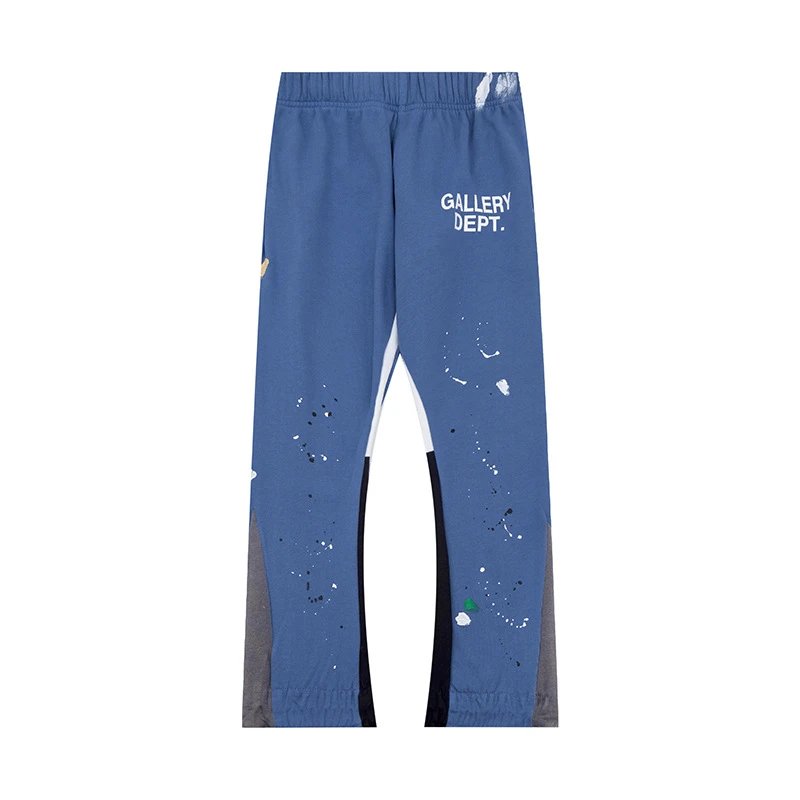 Gallery Dept. Trousers Paint-splatter sweatpants with contrast side panels and raw hems — 12