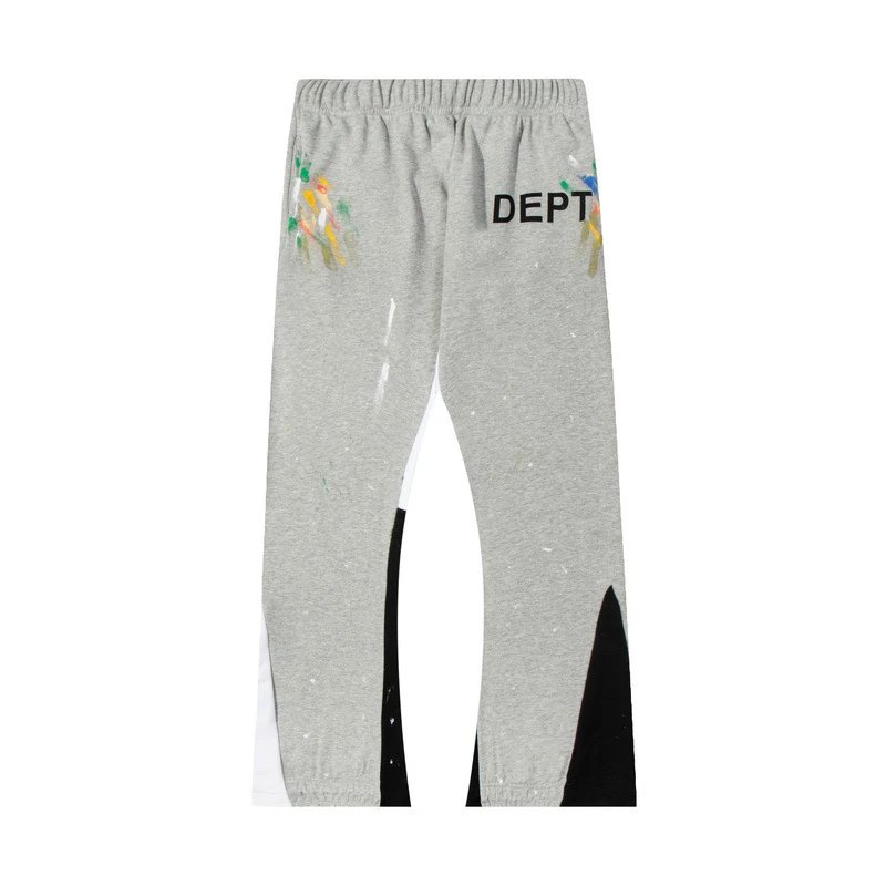 Gallery Dept. Trousers Paint-splatter sweatpants with contrast side panels and raw hems — 22