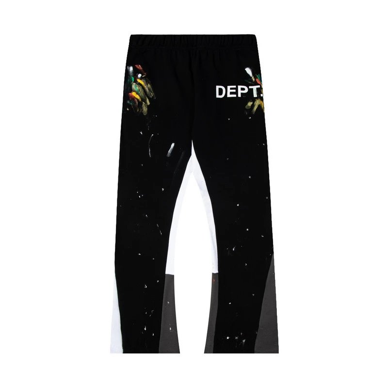 Gallery Dept. Trousers Paint-splatter sweatpants with contrast side panels and raw hems — 20