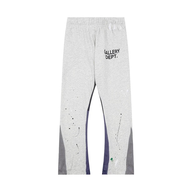 Gallery Dept. Trousers Paint-splatter sweatpants with contrast side panels and raw hems — 13