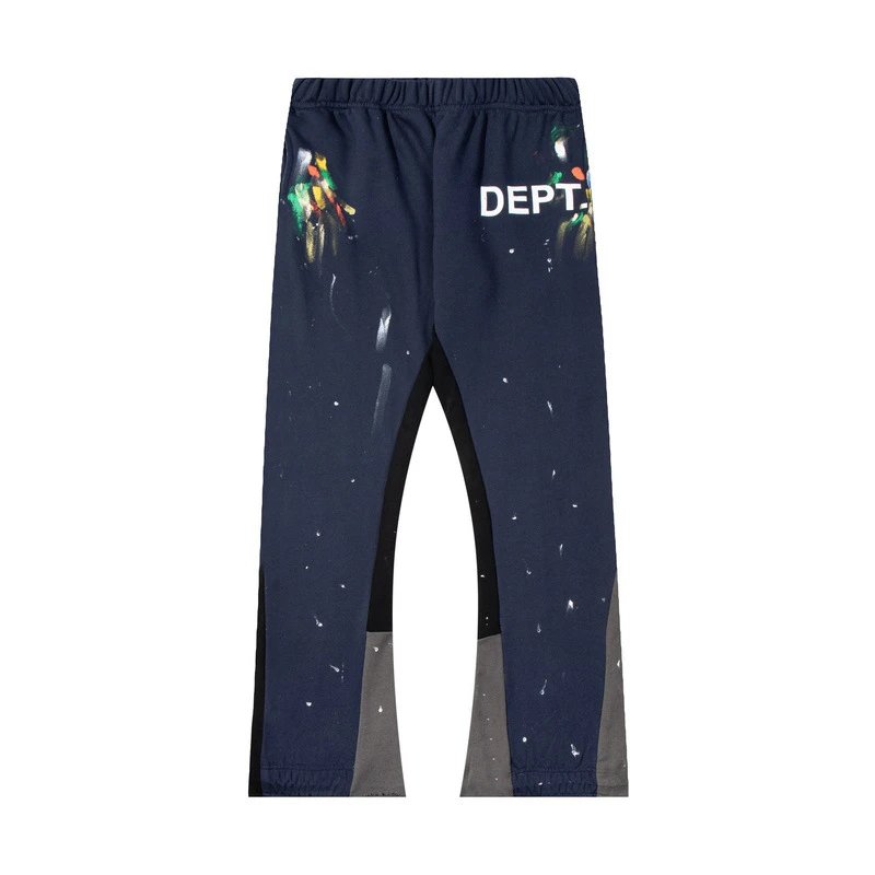 Gallery Dept. Trousers Paint-splatter sweatpants with contrast side panels and raw hems — 17