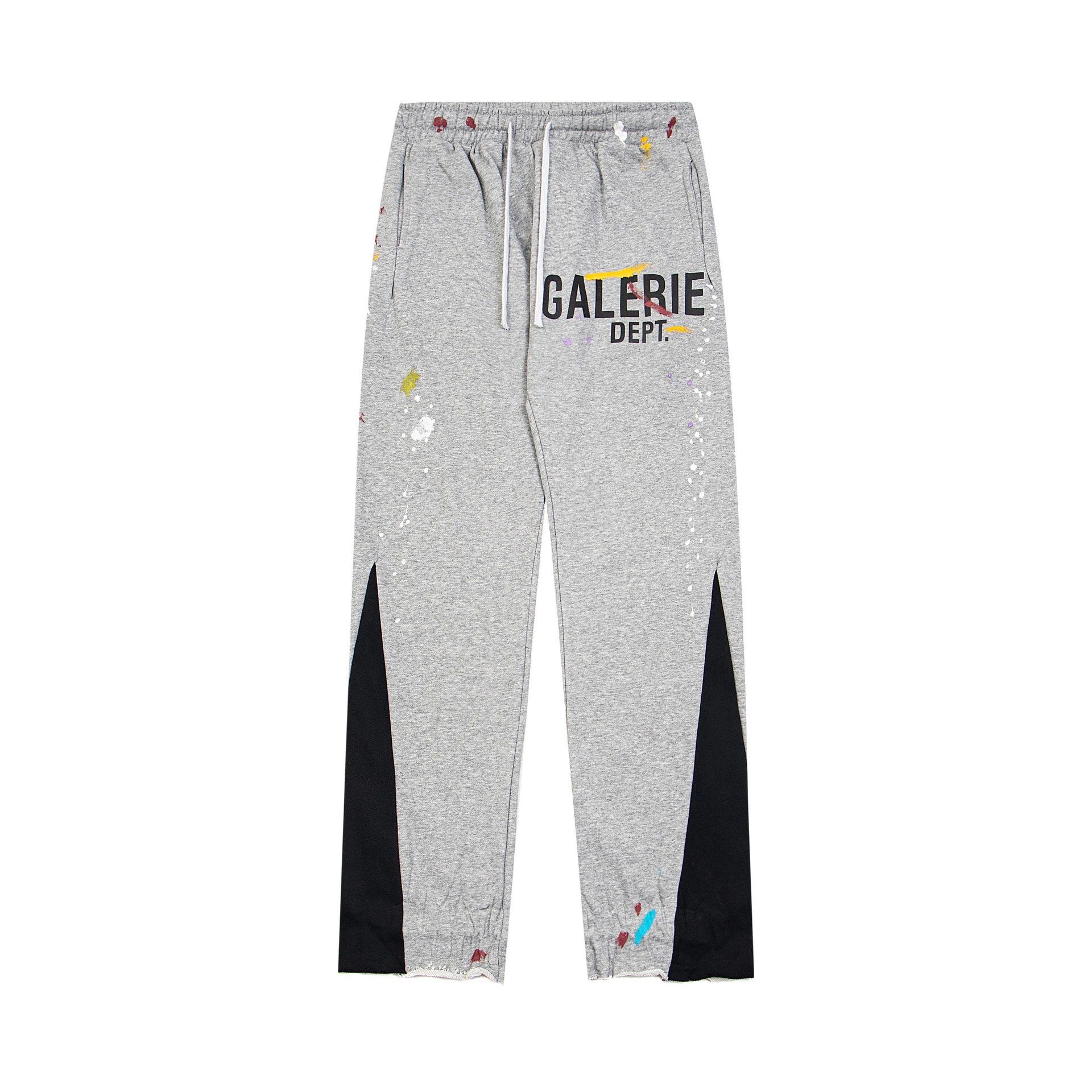 Gallery Dept. Trousers Paint-splatter sweatpants with contrast side panels and raw hems — 27